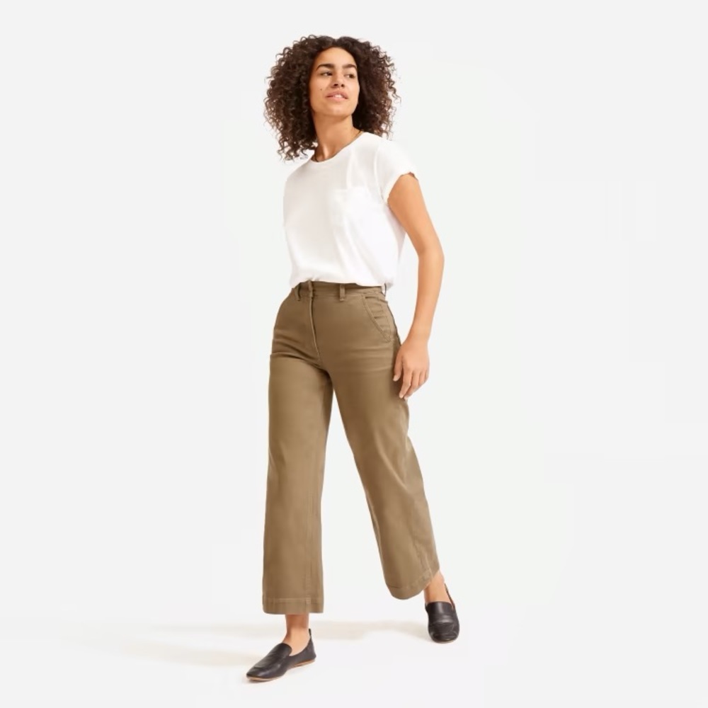 Everlane Women's Wide Leg Pants in Olive